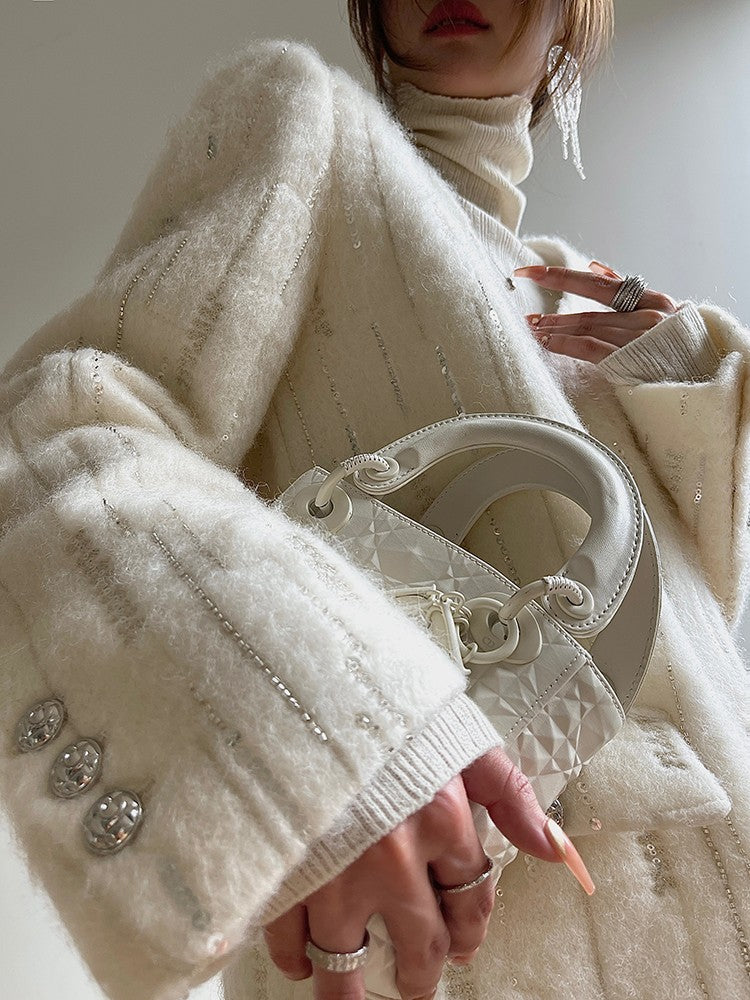 Aconiconi |Lady in Paris Wool V-neck Temperament Dress