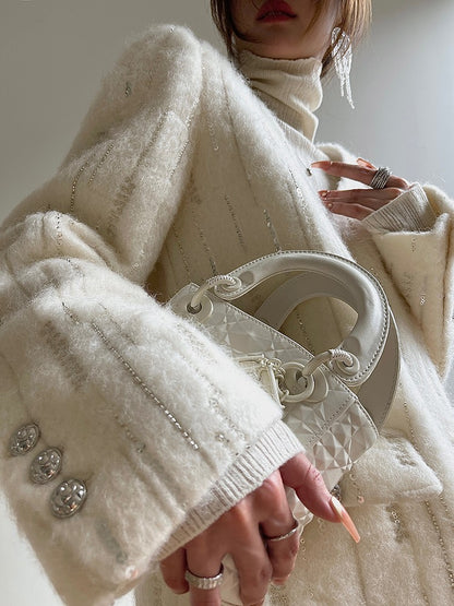 Aconiconi |Lady in Paris Wool V-neck Temperament Dress