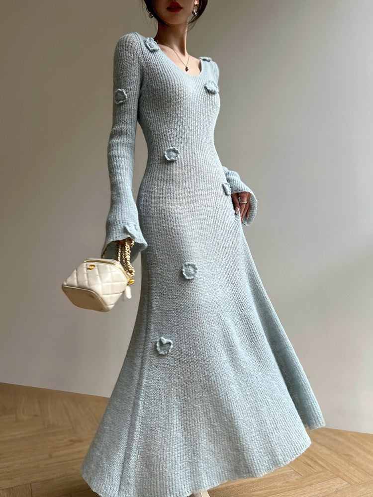 Aconiconi｜Alocasia Knitted Long Dress