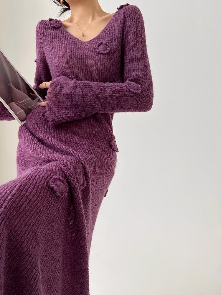 Aconiconi｜Alocasia Knitted Long Dress