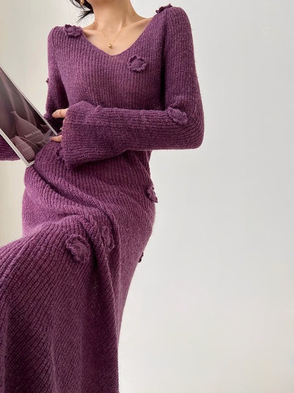 Aconiconi｜Alocasia Knitted Long Dress