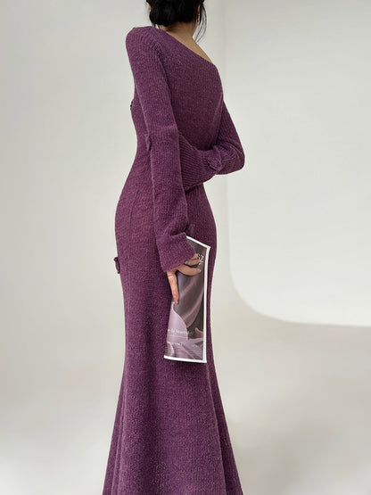 Aconiconi｜Alocasia Knitted Long Dress