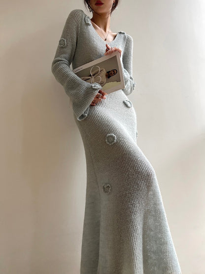 Aconiconi｜Alocasia Knitted Long Dress