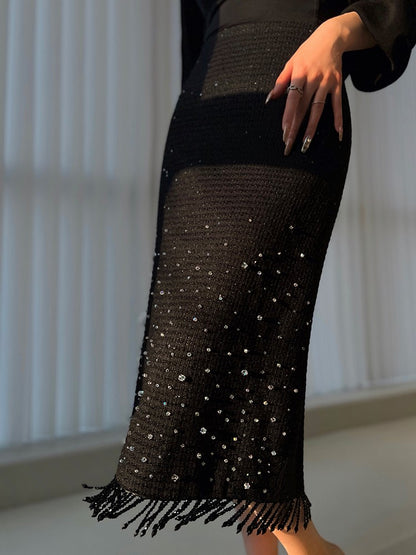 Aconiconi｜Light diamond shimmer wool dress